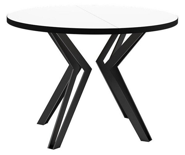 Asztal Oswego 111, Fekete, Fehér, 76cm, Hosszabbíthatóság, Laminált forgácslap, Fém