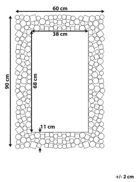 Falitükör MERNEL 60 cm x 90 cm Ezüst