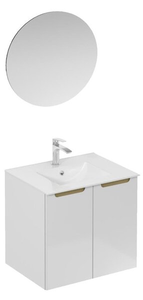 Fürdőszobagarnitúra mosdóval mosdócsappal, kifolyóval és szifonnal Naturel Stilla fehér fényű KSETSTILLA024