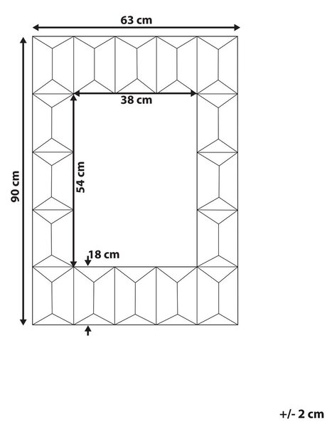 Falitükör HIZOTE 63 cm 90 cm Fenyőfa Barna