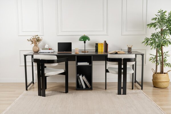Twin Study Desk - antracit/fekete íróasztal