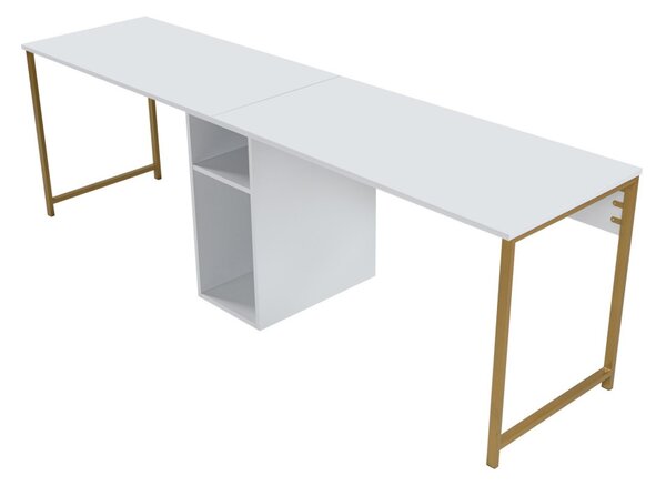 Twin Study Desk - fehér/arany íróasztal