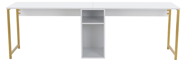 Twin Study Desk - fehér/arany íróasztal