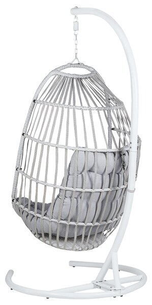 Függőszék állványzattal SESIA PE Rattan Világosszürke