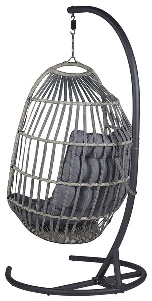 Függőszék állványzattal SESIA PE Rattan Sötétszürke