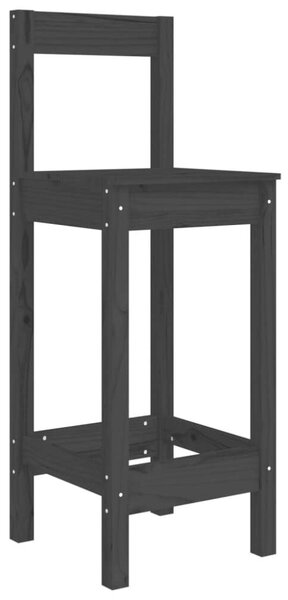 2 db fekete tömör fenyőfa bárszék 40 x 41,5 x 112 cm