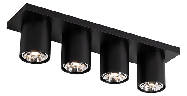 Modern mennyezeti spotlámpa fekete 4 lámpás - Tubo