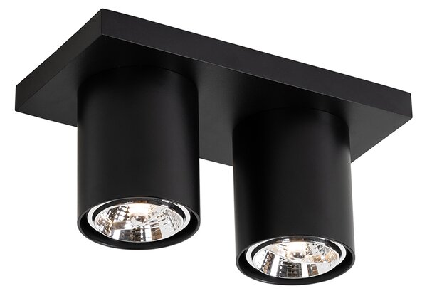 Modern mennyezeti spotlámpa fekete 2 lámpás - Tubo