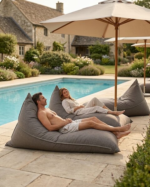 Beantime Drip Outdoor Living babzsákfotel szürke 150x100x90 cm