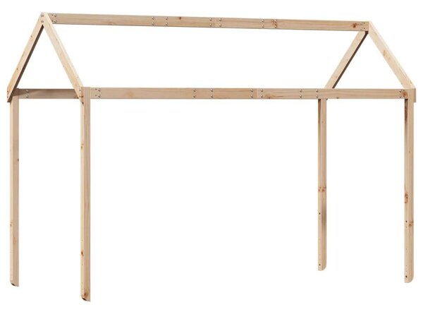 VidaXL tömör fenyőfa galériaágy létrával és tetővel 90 x 190 cm