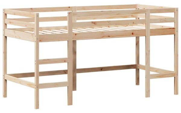 VidaXL tömör fenyőfa galériaágy létrával és tetővel 90 x 190 cm