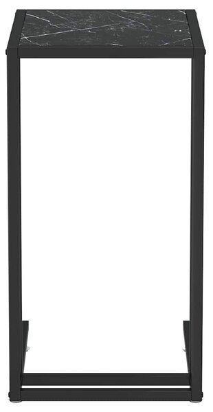 Fekete márvány edzett üveg számítógép-kisasztal 50 x 35 x 65 cm