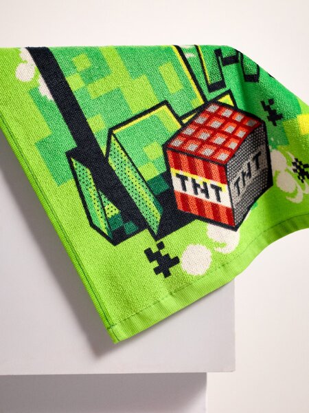 Sinsay - Gyerek pamut kéztörlő Minecraft - fűzöld