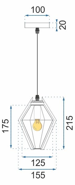 Mennyezeti lámpa Diament APP450-1CP korallszínű