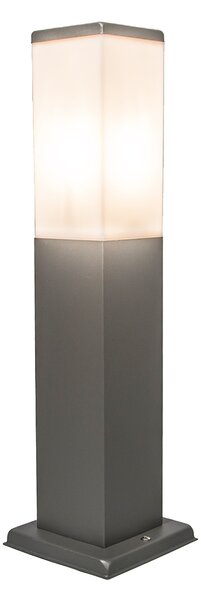 Modern kültéri oszloplámpa sötétszürke opál üveggel 45 cm IP44 - Malios