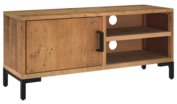 Barna tömör újrahasznosított fenyőfa TV-szekrény 90x30x40 cm