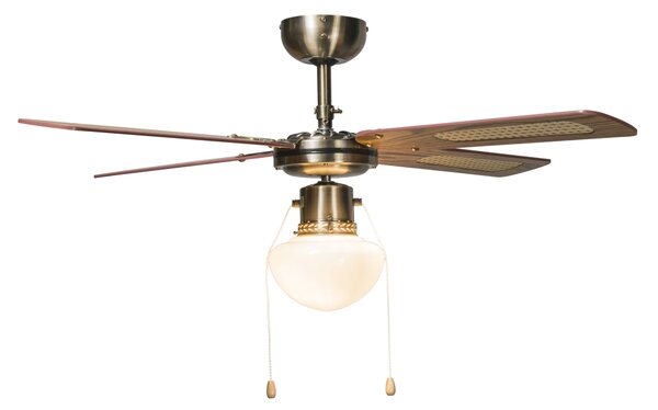 Ipari mennyezeti ventilátor lámpával 100 cm-es fa - szél