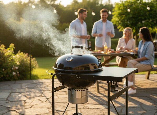 GrillChef Faszén Grill - Hőmérővel - 90x71x111cm