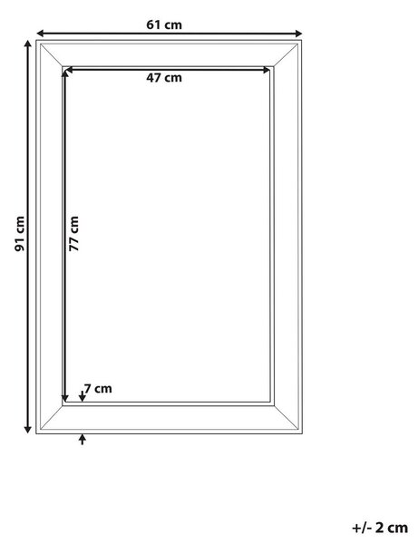 Falitükör BUBRY 61 cm 91 cm Ezüst