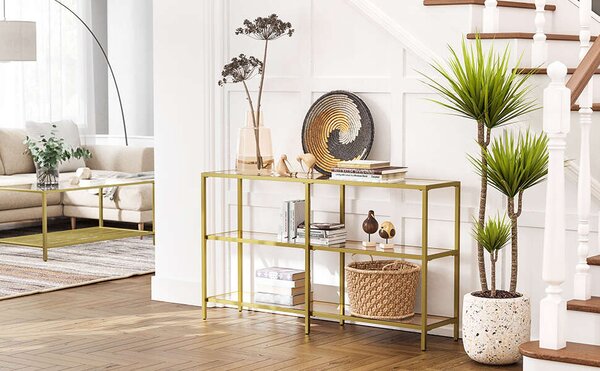Polc, Vasagle, RT-0169, Arany, 130x30x73 cm
