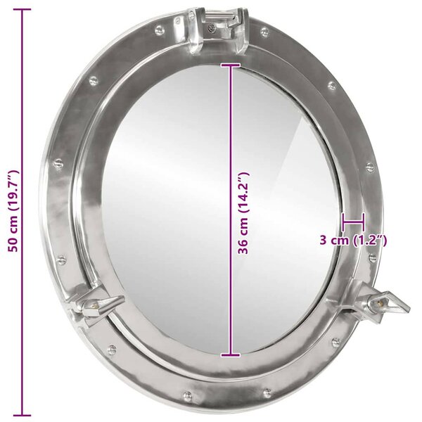 VidaXL alumínium és üveg fali lőrés tükör Ø50 cm