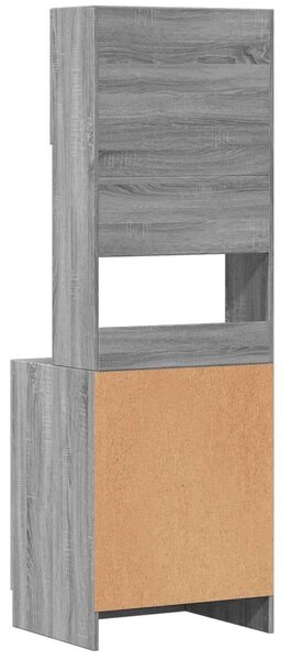 VidaXL Konyhaszekrény - Tömörfa - Szürke Sonoma - 60x50x180 cm