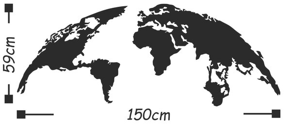 World Map Large fém fali dekoráció