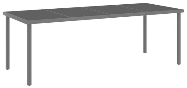 VidaXL antracitszürke acél és üveg kültéri étkezőasztal 220 x 90 