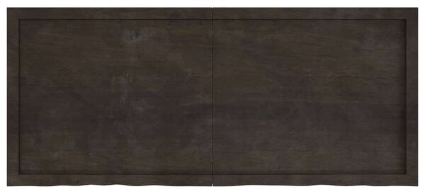 VidaXL sötétbarna kezelt tömör tölgyfa fali polc 140 x 60 x (2-6) cm