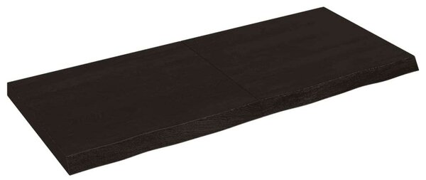 VidaXL sötétbarna kezelt tömör tölgyfa fali polc 140 x 60 x (2-6) cm