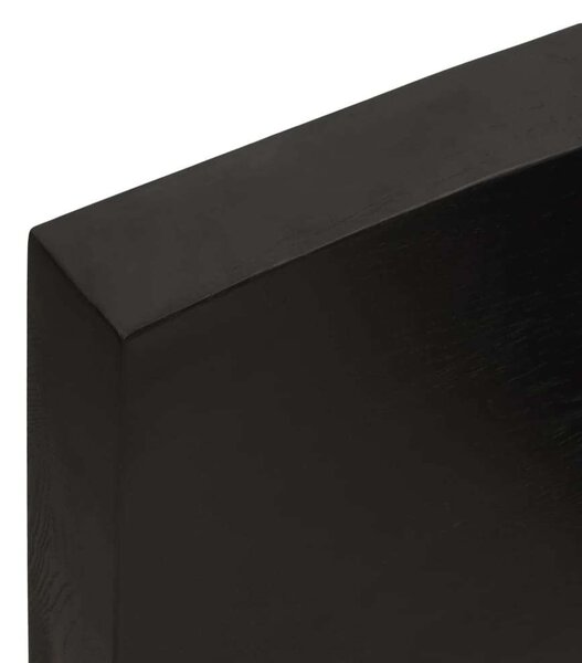 VidaXL sötétbarna kezelt tömör tölgyfa fali polc 140 x 60 x (2-6) cm