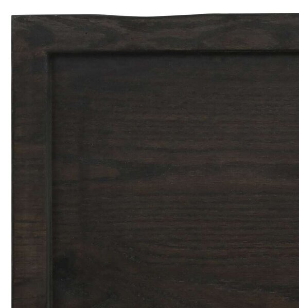 VidaXL sötétbarna kezelt tömör tölgyfa fali polc 140 x 60 x (2-6) cm