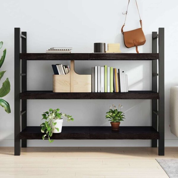 VidaXL sötétbarna kezelt tömör tölgyfa fali polc 140 x 60 x (2-6) cm