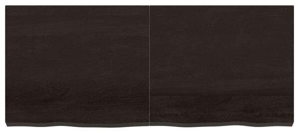 VidaXL sötétbarna kezelt tömör tölgyfa fali polc 140 x 60 x (2-6) cm