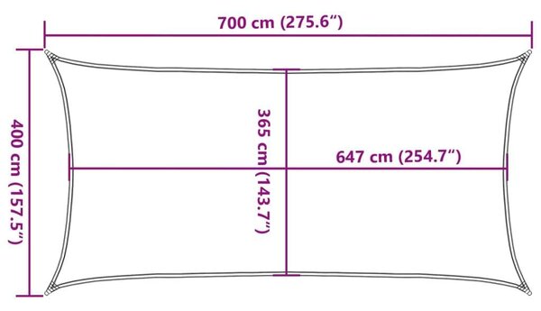 VidaXL Napvitorla - Homok - 7x4m