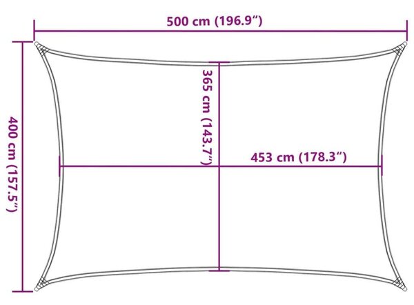 VidaXL Napvitorla - Oxford Szövet - 5x4m, Világoszürke