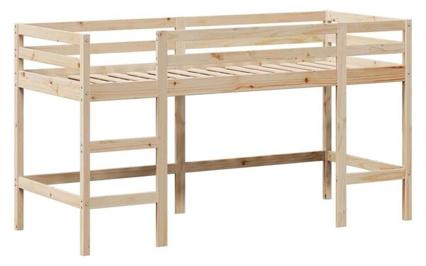 VidaXL tömör fenyőfa galériaágy létrával és tetővel 80 x 200 cm