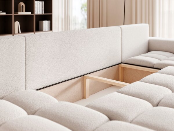 OFIANA U alakú ágyazható ülőgarnitúra - krémszín