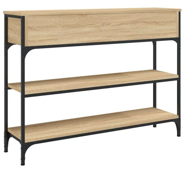 VidaXL füstös tölgyszínű szerelt fa tálalóasztal 100x25x75 cm