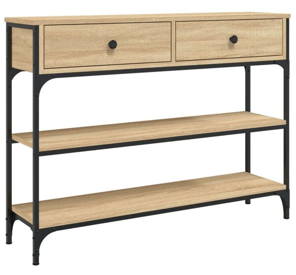 VidaXL füstös tölgyszínű szerelt fa tálalóasztal 100x25x75 cm