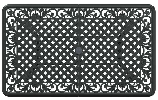 VidaXL Öntött Alumínium Kerti Asztal - Fekete - 150x90x72 cm
