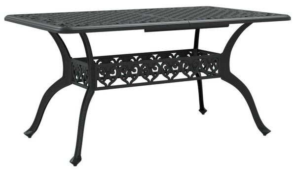 VidaXL Öntött Alumínium Kerti Asztal - Fekete - 150x90x72 cm