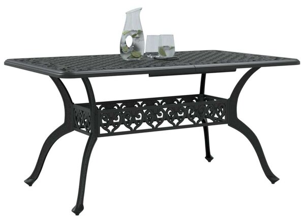VidaXL Öntött Alumínium Kerti Asztal - Fekete - 150x90x72 cm