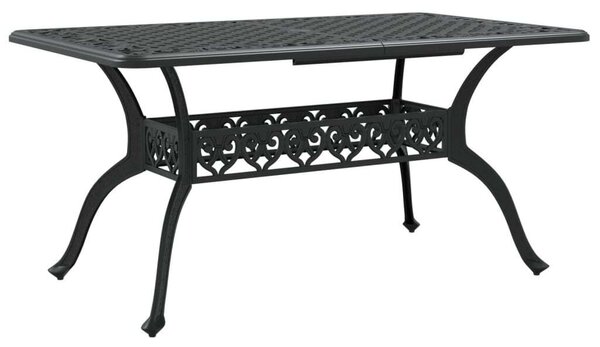 VidaXL Öntött Alumínium Kerti Asztal - Fekete - 150x90x72 cm
