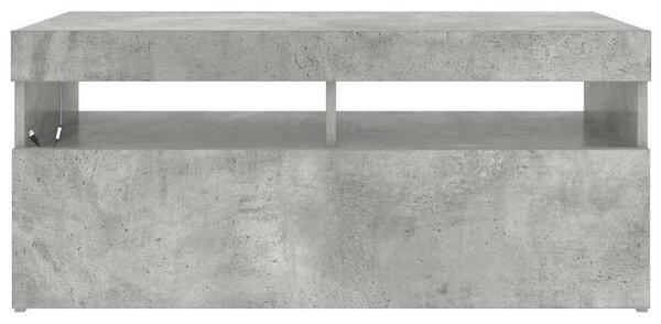 Betonszürke TV-szekrény LED-világítással 90 x 35 x 40 cm