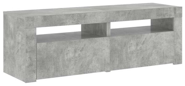Betonszürke TV-szekrény LED-lámpákkal 120 x 35 x 40 cm
