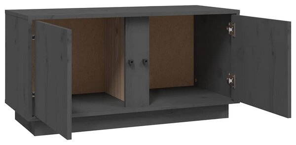 Szürke tömör fenyőfa TV-szekrény 80 x 35 x 40,5 cm