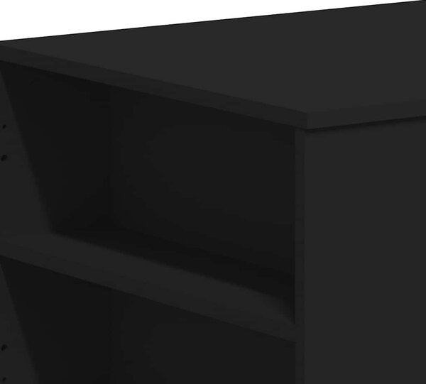 Fekete szerelt fa dohányzóasztal 102 x 55 x 42 cm