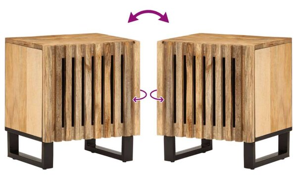 VidaXL Mangófa Éjjeliszekrény - 2 db - 40x33x46 cm