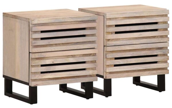 VidaXL Mangófa Éjjeliszekrény Pár - 2 db - 40x33x46 cm